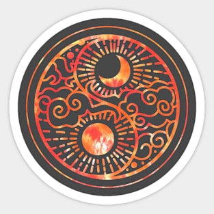 Yin Yang Tie-Dye Symbol Sticker